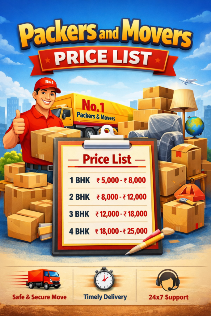 Packers and Movers Price List
